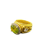 Denise Roberge 22k Yellow Gold Peridot And Diamond Ring