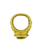 Denise Roberge 22k Yellow Gold Peridot And Diamond Ring