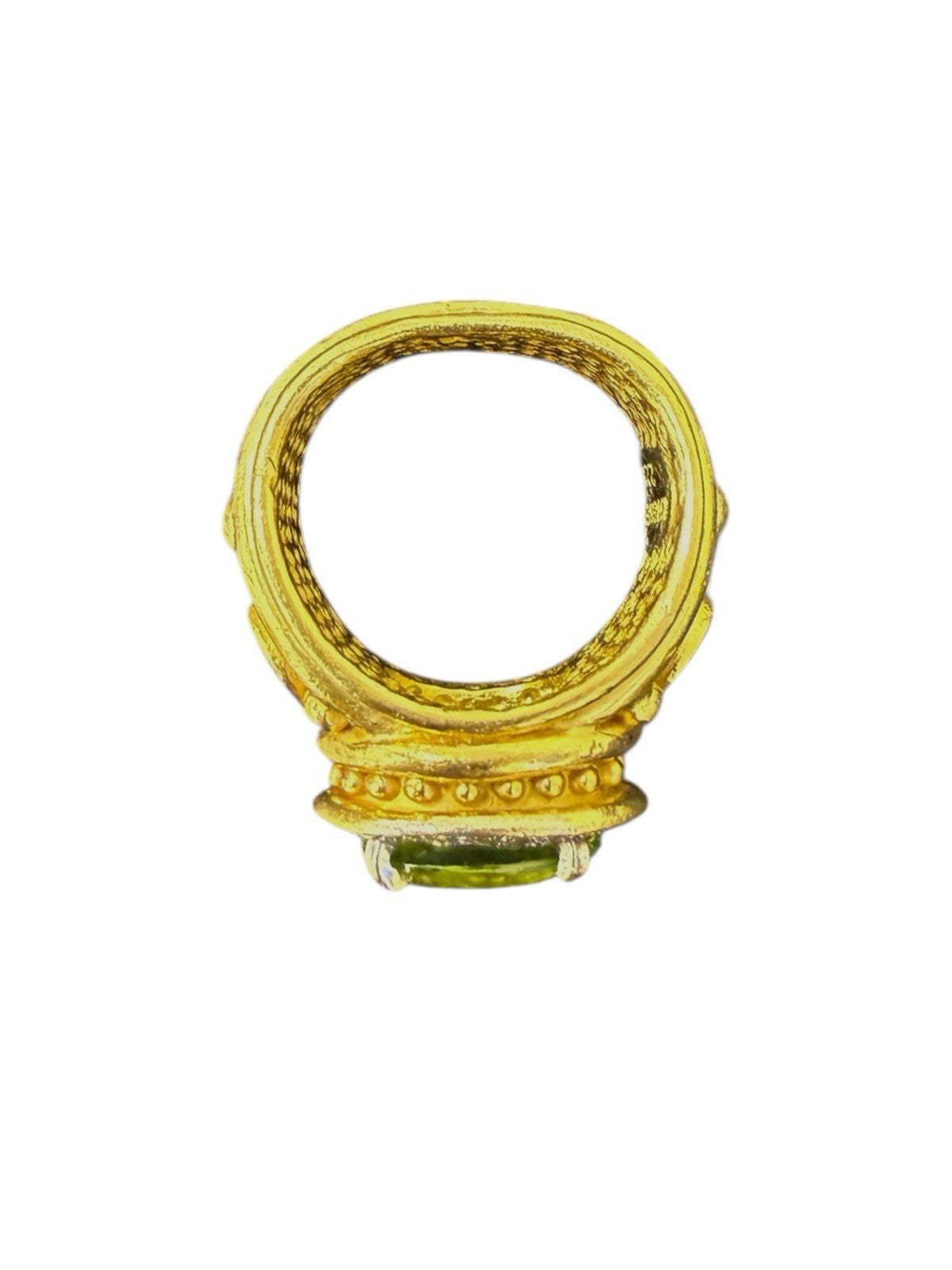 Denise Roberge 22k Yellow Gold Peridot And Diamond Ring