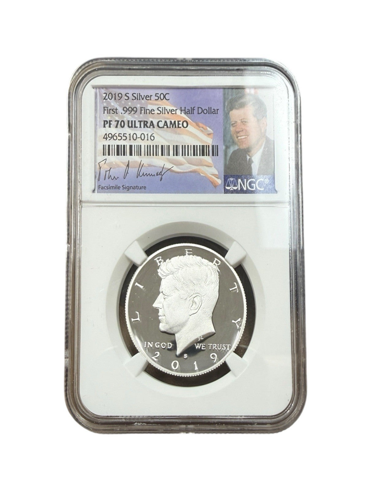 2019 S Silver 50C First .999 Fine Silver Half Dollar PF 70 Ultra Cameo