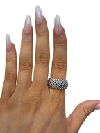 Tiffany And Co. Sterling Silver Somerset Mesh Ring 10mm Size 7.25