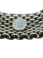 Tiffany And Co. Sterling Silver Somerset Mesh Ring 10mm Size 7.25