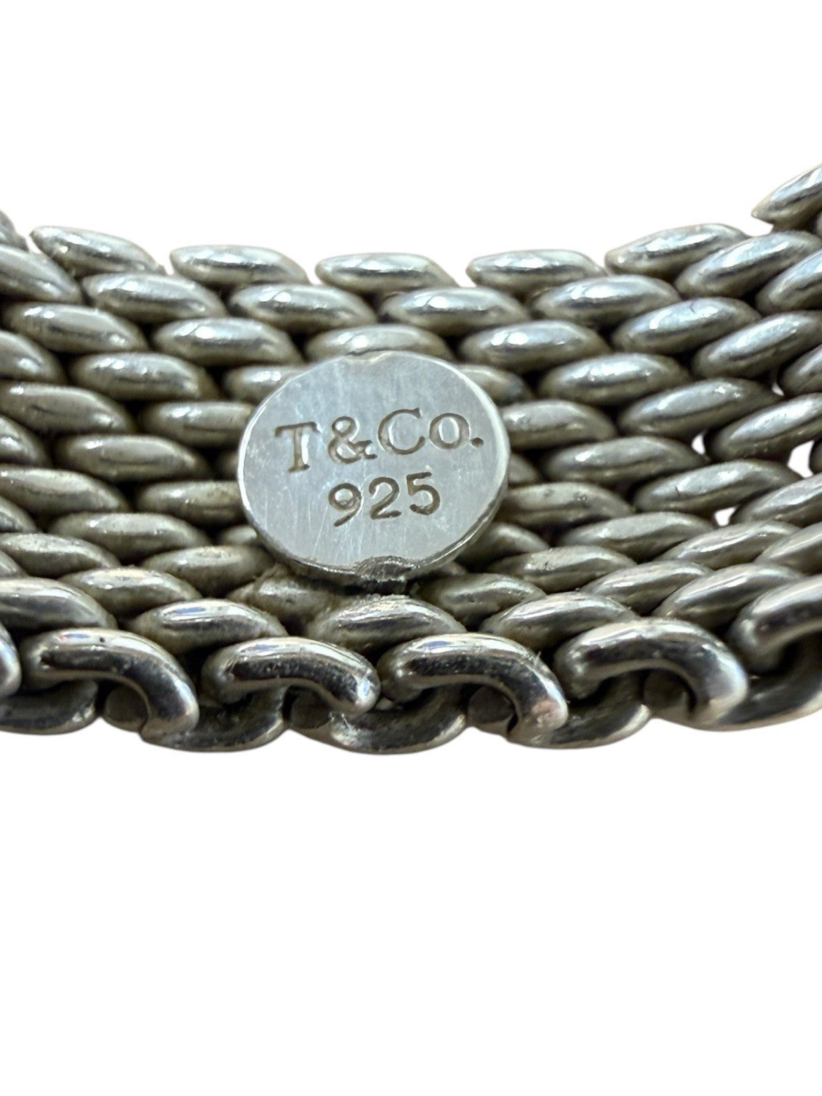 Tiffany And Co. Sterling Silver Somerset Mesh Ring 10mm Size 7.25