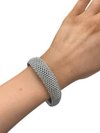 Tiffany & Co Sterling Silver Somerset Mesh Bangle Bracelet 14mm