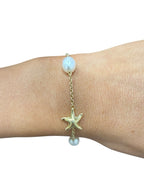 Tiffany & Co. Elsa Peretti 18k Gold Starfish and Freshwater Pearl Bracelet