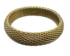 Tiffany & Co 18kt Yellow Gold 15mm Somerset Mesh Bangle Bracelet Size Large