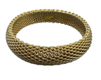 Tiffany & Co 18kt Yellow Gold 15mm Somerset Mesh Bangle Bracelet Size Large