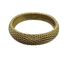 Tiffany & Co 18kt Yellow Gold 15mm Somerset Mesh Bangle Bracelet Size Large