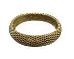 Tiffany & Co 18kt Yellow Gold 15mm Somerset Mesh Bangle Bracelet Size Large