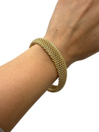 Tiffany & Co 18kt Yellow Gold 15mm Somerset Mesh Bangle Bracelet Size Large