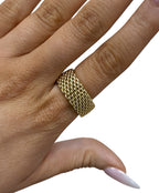 Tiffany & Co.Somerset Mesh 18k Yellow Gold 10mm Ring 13.25