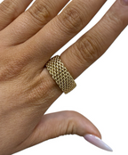 Tiffany & Co.Somerset Mesh 18k Yellow Gold 10mm Ring 13.25