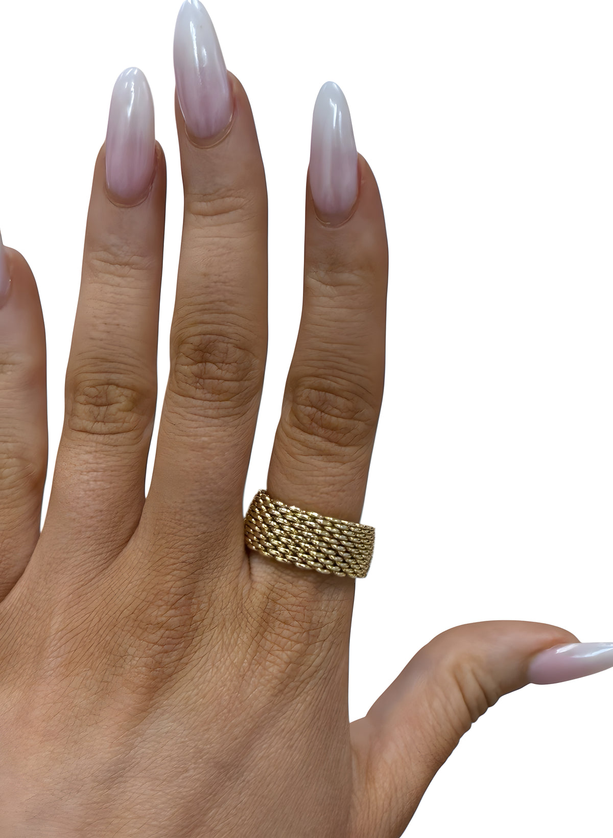 Tiffany & Co.Somerset Mesh 18k Yellow Gold 10mm Ring 13.25