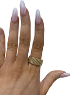 Tiffany & Co.Somerset Mesh 18k Yellow Gold 10mm Ring 13.25