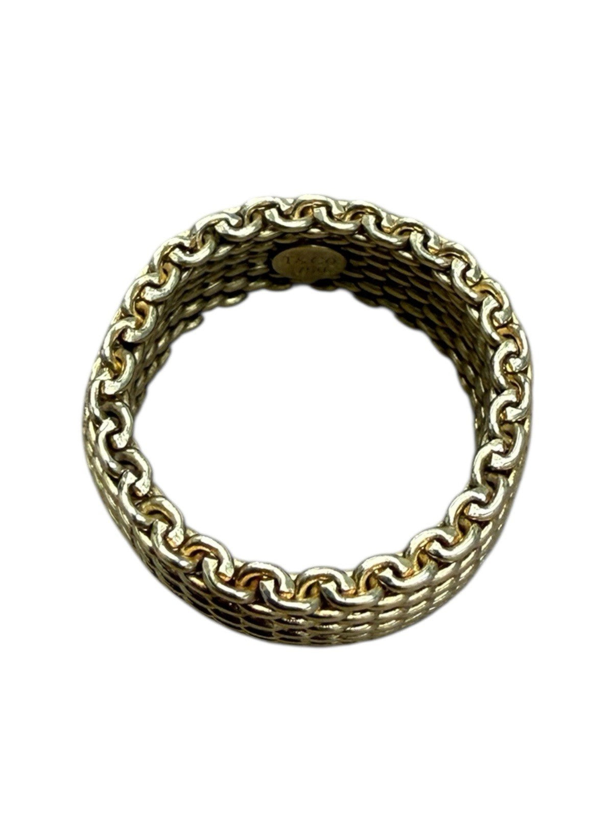 Tiffany & Co.Somerset Mesh 18k Yellow Gold 10mm Ring 13.25