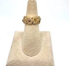 18K Yellow Gold Rose Cut Diamond Wide Band Ring Size 6 11.9g Statement