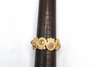 18K Yellow Gold Rose Cut Diamond Wide Band Ring Size 6 11.9g Statement