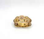 18K Yellow Gold Rose Cut Diamond Wide Band Ring Size 6 11.9g Statement