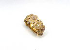 18K Yellow Gold Rose Cut Diamond Wide Band Ring Size 6 11.9g Statement