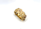 18K Yellow Gold Rose Cut Diamond Wide Band Ring Size 6 11.9g Statement