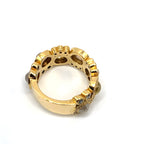 18K Yellow Gold Rose Cut Diamond Wide Band Ring Size 6 11.9g Statement