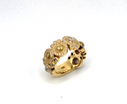 18K Yellow Gold Rose Cut Diamond Wide Band Ring Size 6 11.9g Statement