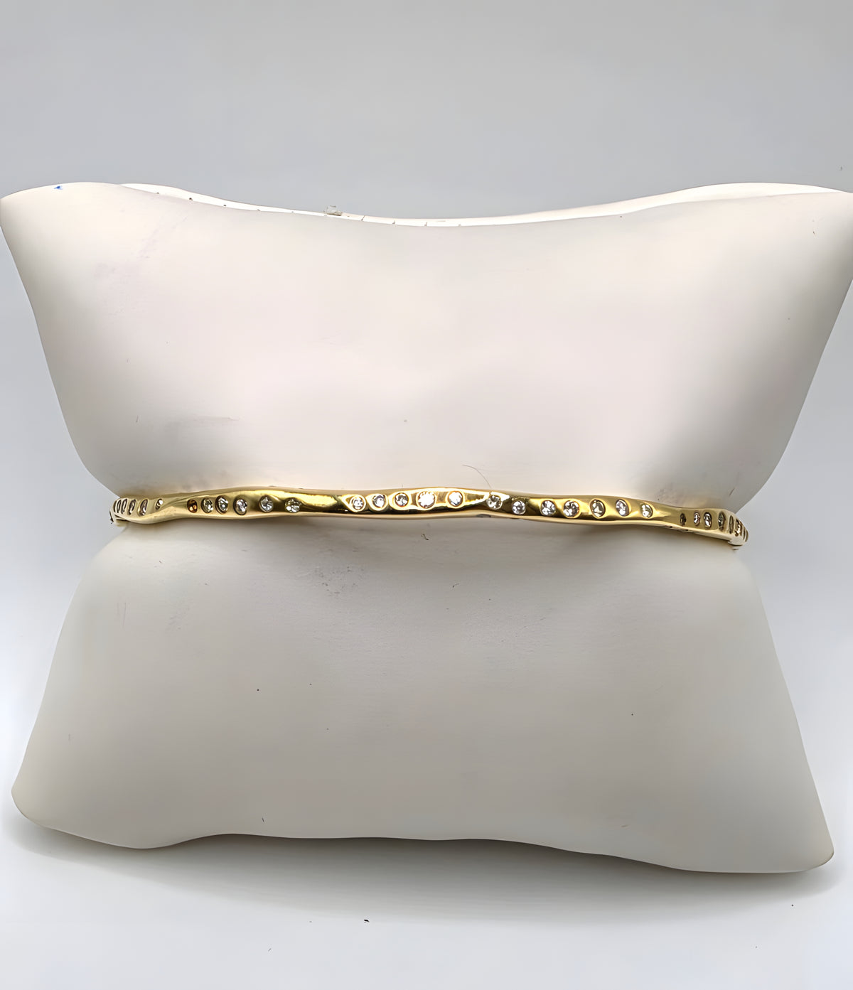 Ippolita 18K Yellow Gold 1.49 CTW Diamond Stardust Organic Bangle Bracelet 6.5