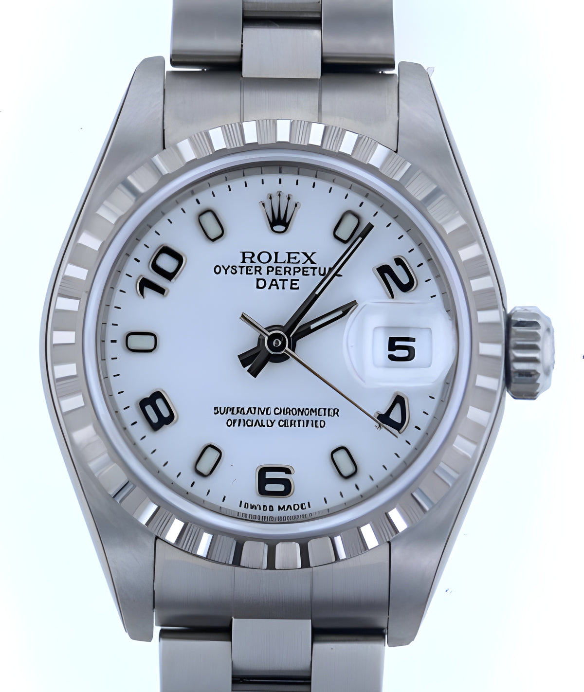 Ladies Rolex Oyster Perpetual Date Stainless Steel White Dial Ref#79240