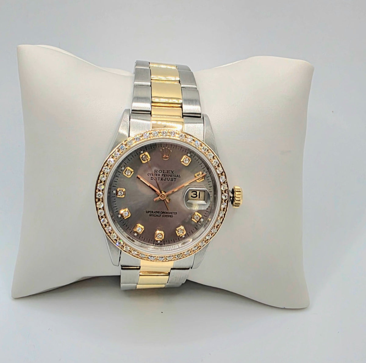 Rolex Datejust 16233 36mm Two Tone 18K Gold Diamond Dial & Bezel Serviced