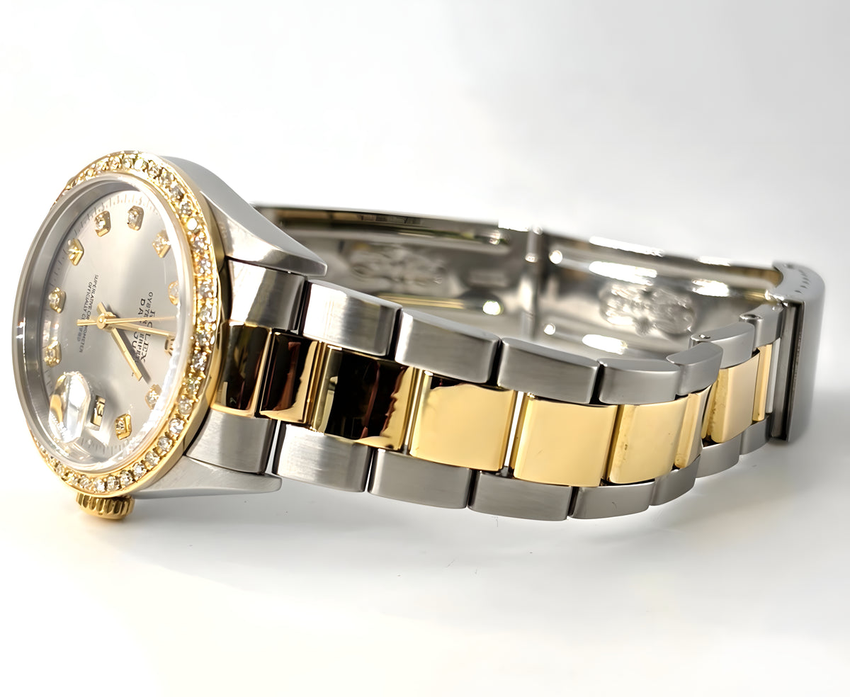 Rolex Datejust 16233 36mm Two Tone 18K Gold Diamond Dial & Bezel Serviced