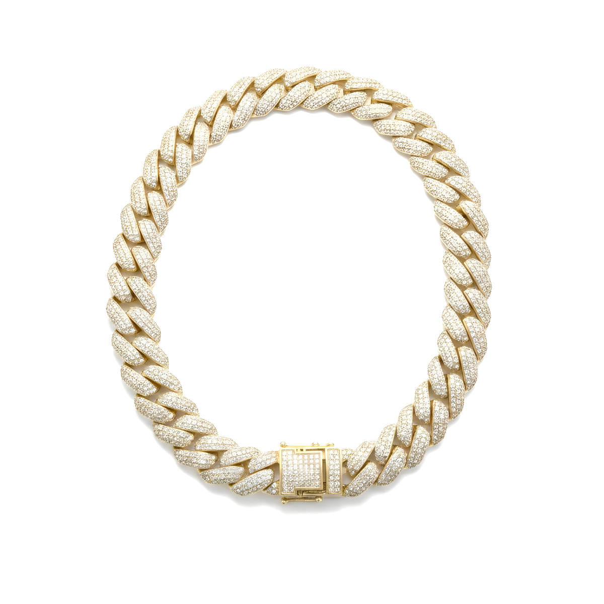 14k Yellow Gold 2.00ctw Diamond Cuban Link Bracelet, 7.5in Long