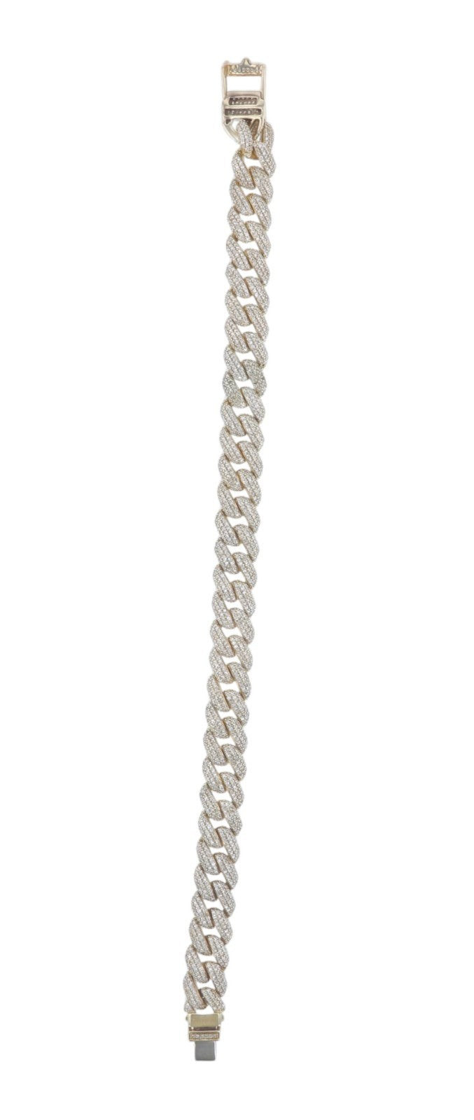 14k Yellow Gold 2.00ctw Diamond Cuban Link Bracelet, 7.5in Long