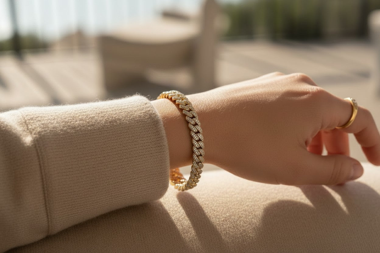 14k Yellow Gold 2.00ctw Diamond Cuban Link Bracelet, 7.5in Long