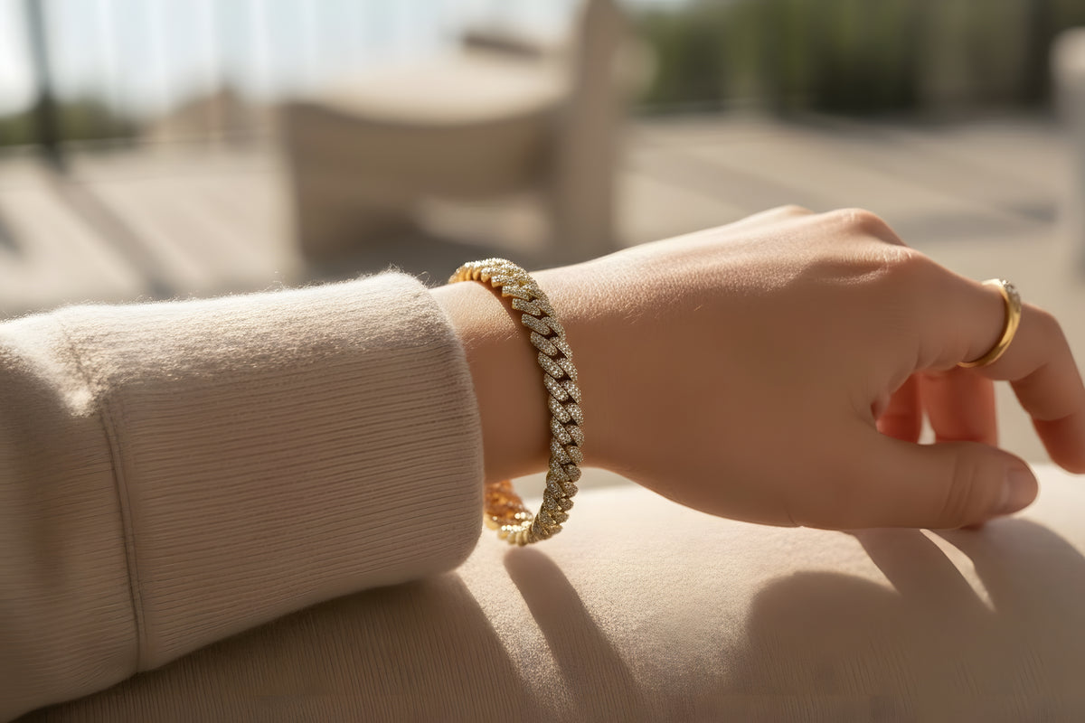14k Yellow Gold 2.00ctw Diamond Cuban Link Bracelet, 7.5in Long