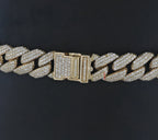 14k Yellow Gold 2.00ctw Diamond Cuban Link Bracelet, 7.5in Long
