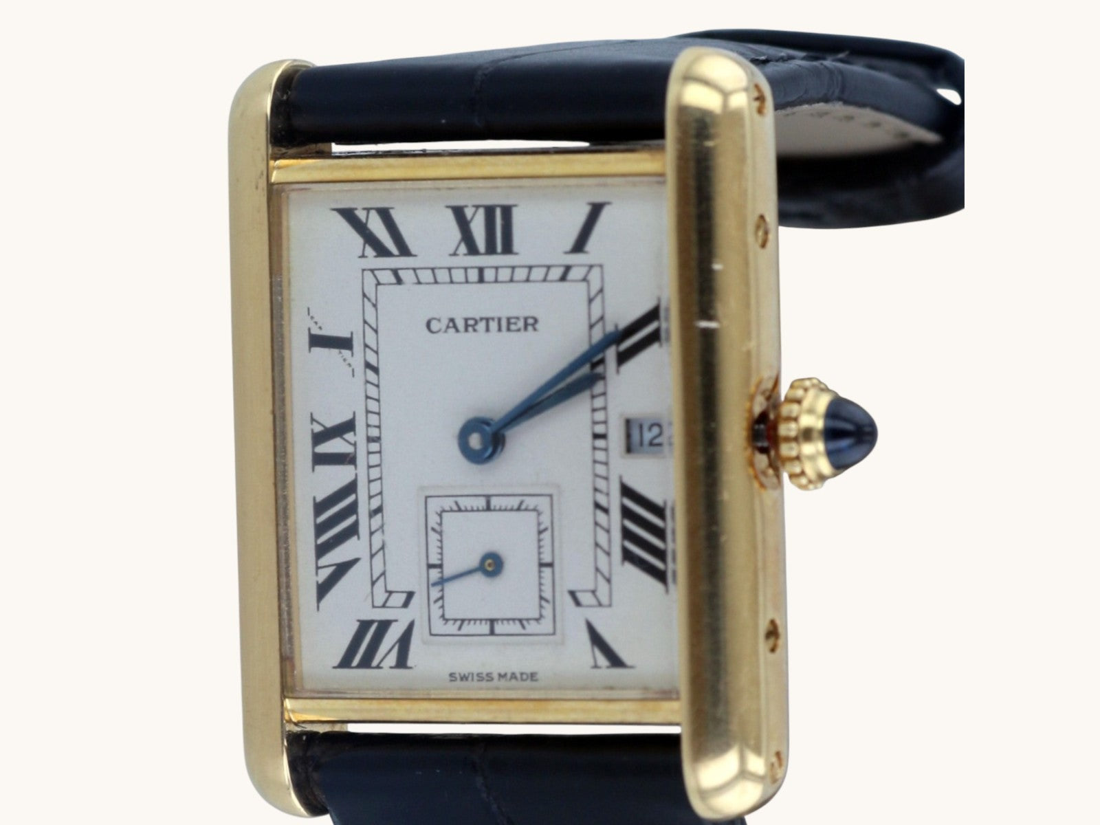 Rare 18kt Cartier Tank Louie Men's Watch Ref. 811002 with Second Hand
