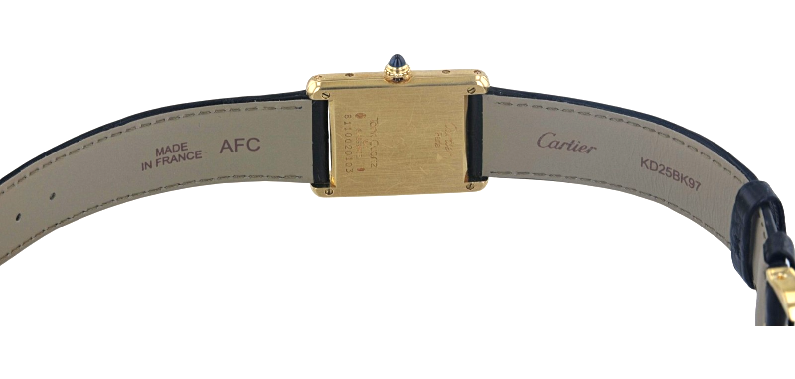 Rare 18kt Cartier Tank Louie Men's Watch Ref. 811002 with Second Hand