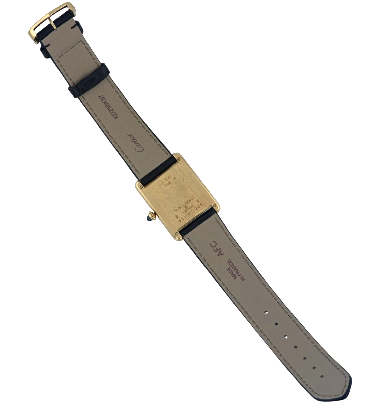 Rare 18kt Cartier Tank Louie Men's Watch Ref. 811002 with Second Hand