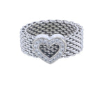 Tiffany & Co. Ring Diamond Somerset Mesh Heart 18K White Gold