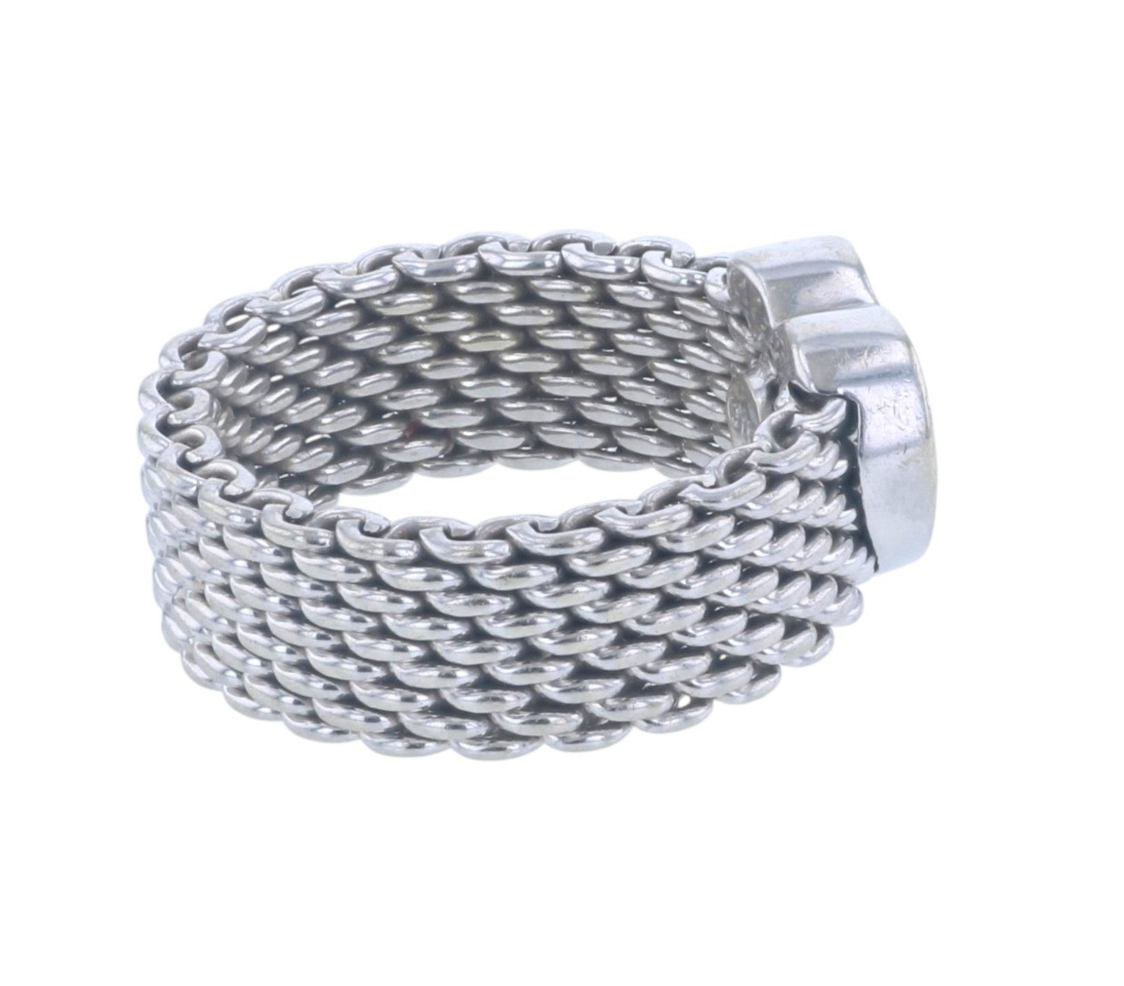 Tiffany & Co. Ring Diamond Somerset Mesh Heart 18K White Gold