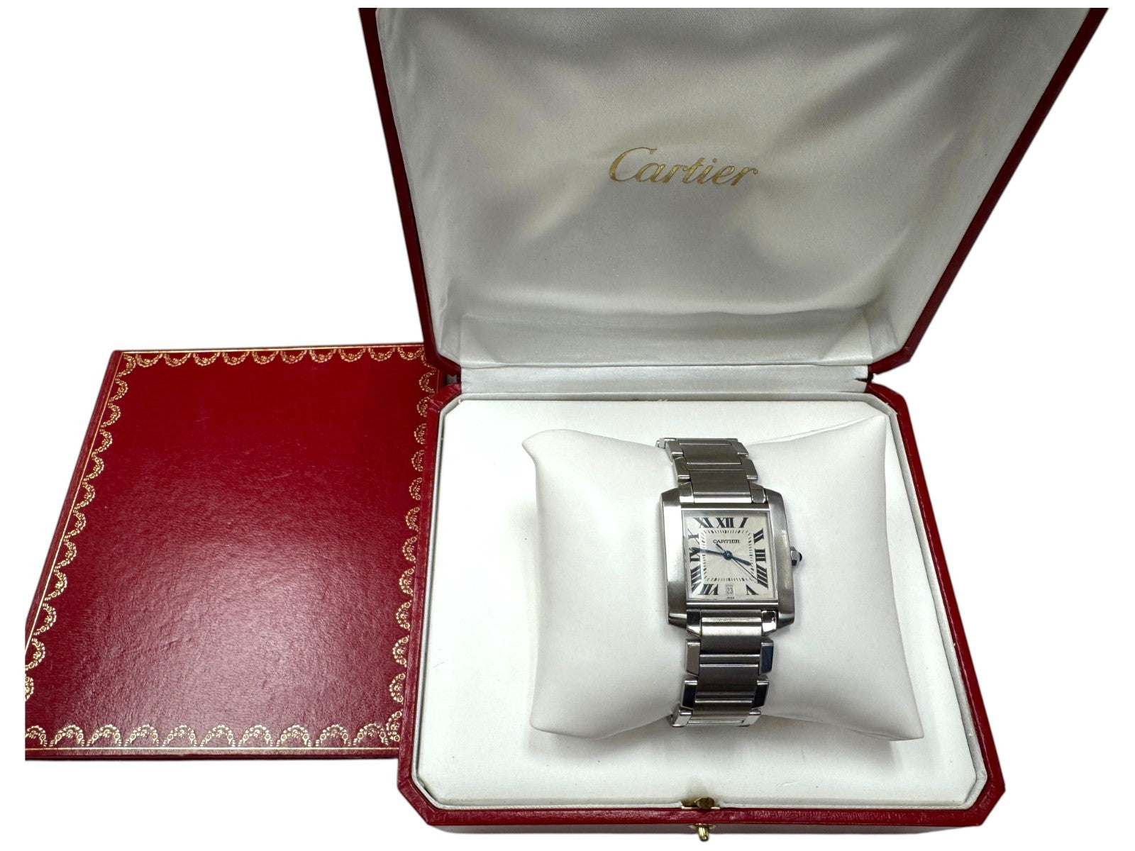 Cartier Tank Française LM Ref. 2302 Stainless Steel Automatic Box Included