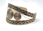 Spiral Wide Cuff Bracelet 925 Sterling Silver Thailand 41.2g