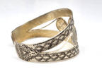 Spiral Wide Cuff Bracelet 925 Sterling Silver Thailand 41.2g
