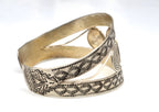 Spiral Wide Cuff Bracelet 925 Sterling Silver Thailand 41.2g