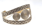 Spiral Wide Cuff Bracelet 925 Sterling Silver Thailand 41.2g