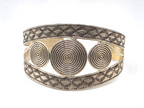 Spiral Wide Cuff Bracelet 925 Sterling Silver Thailand 41.2g