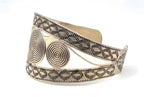 Spiral Wide Cuff Bracelet 925 Sterling Silver Thailand 41.2g