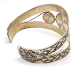 Spiral Wide Cuff Bracelet 925 Sterling Silver Thailand 41.2g