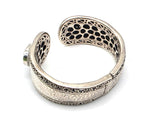 SARDA 925 Sterling Silver Gray Gemstone Hinged Cuff Bracelet Indonesia