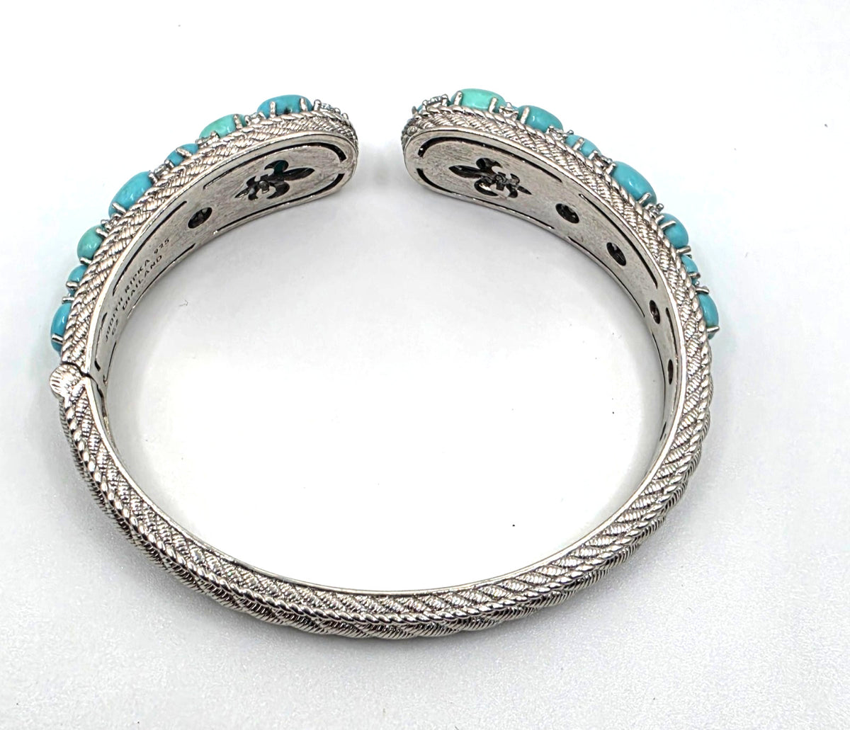 NWOT Judith Ripka Sterling Silver Sleeping Beauty Turquoise & Diamonique Cuff